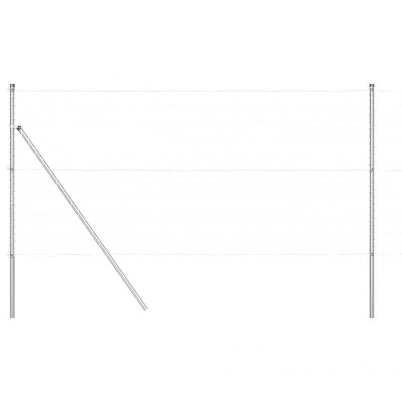 Słupek ogrodzeniowy. 7 pcs Srebrny Stal