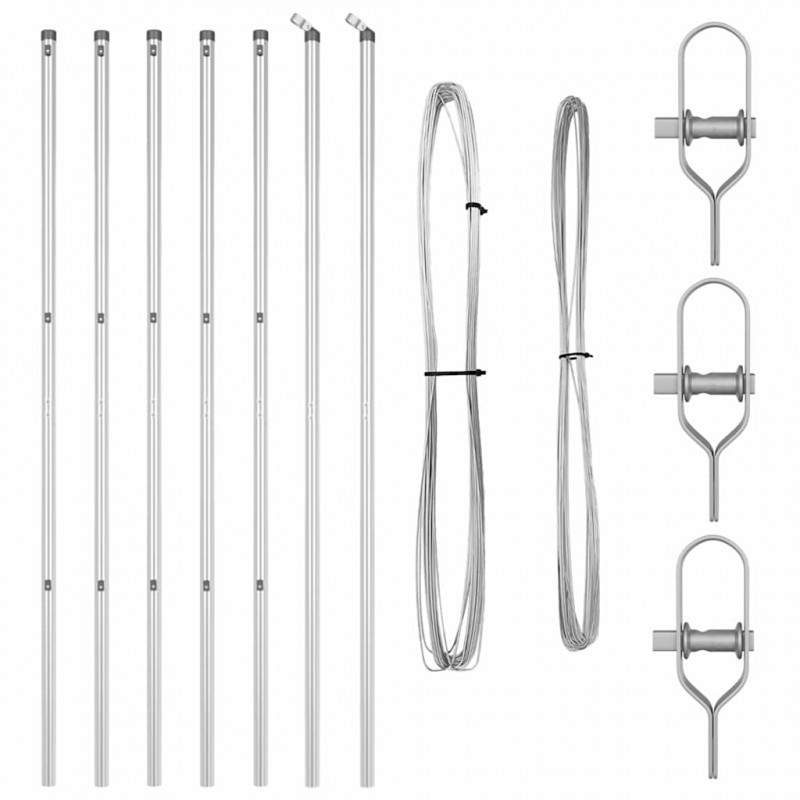 Słupek ogrodzeniowy. 7 pcs Srebrny Stal