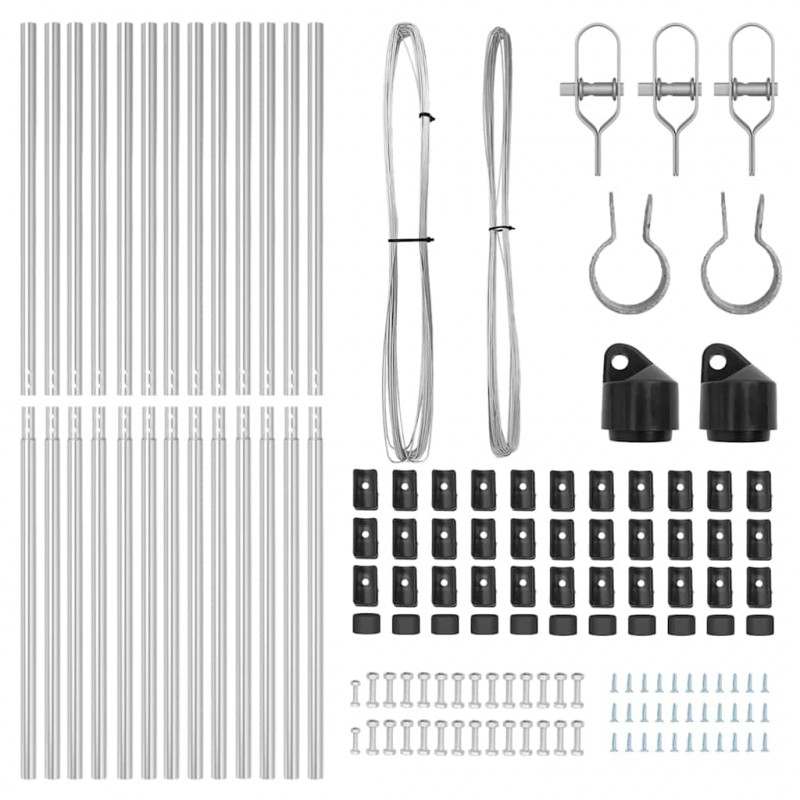 Słupek ogrodzeniowy. 13 pcs Srebrny Stal