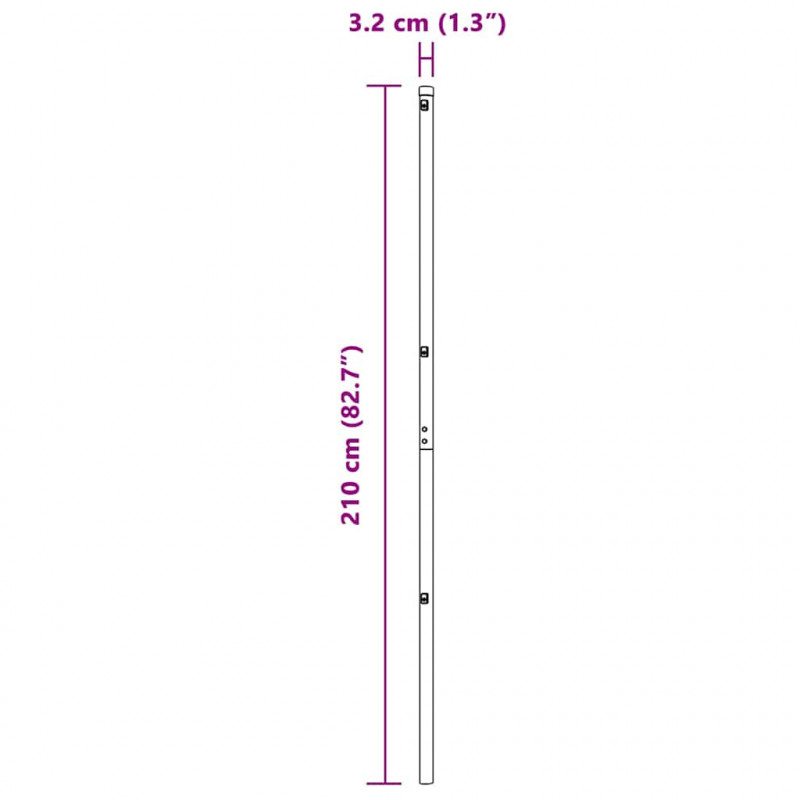 Słupek ogrodzeniowy. 13 pcs Srebrny Stal