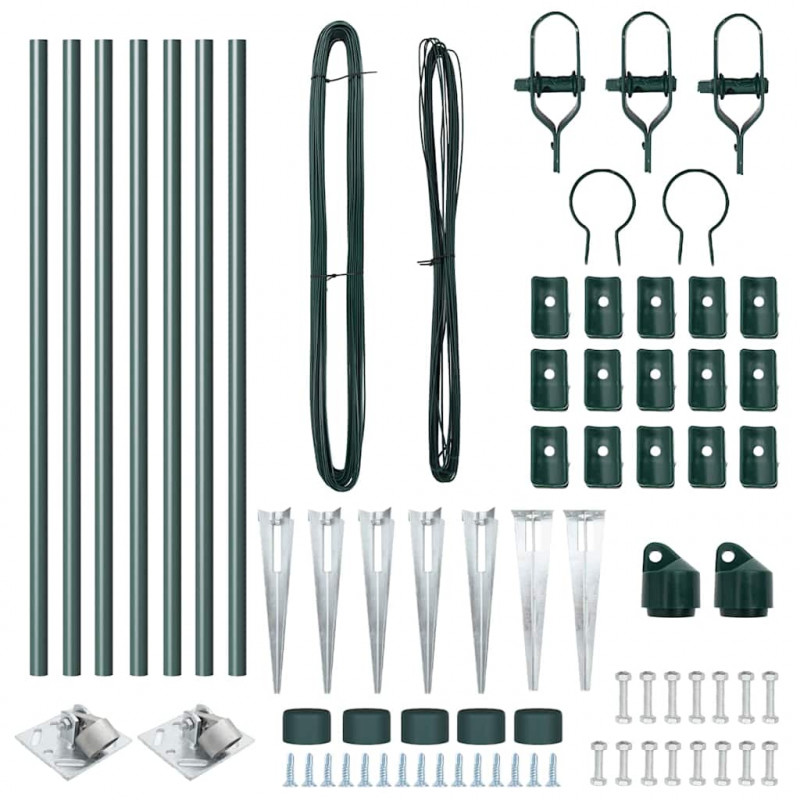 Słupek ogrodzeniowy. 7 pcs Zielony Stal