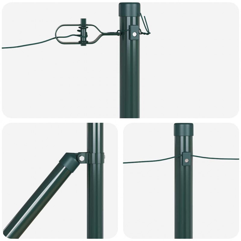 Słupek ogrodzeniowy. 7 pcs Zielony Stal