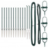 Słupek ogrodzeniowy. 13 pcs Zielony Stal