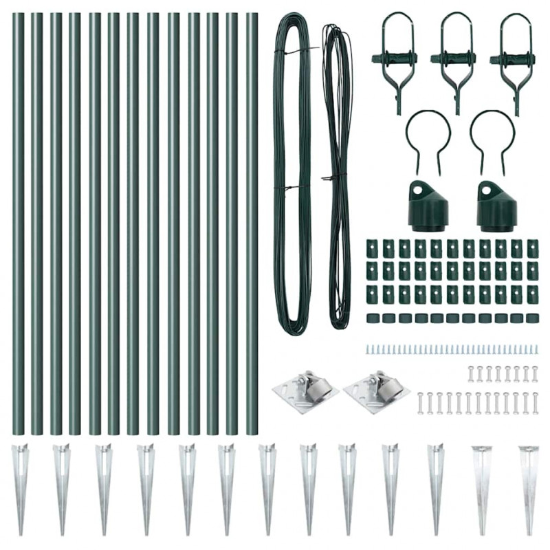 Słupek ogrodzeniowy. 13 pcs Zielony Stal