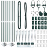 Słupek ogrodzeniowy. 7 pcs Zielony Stal
