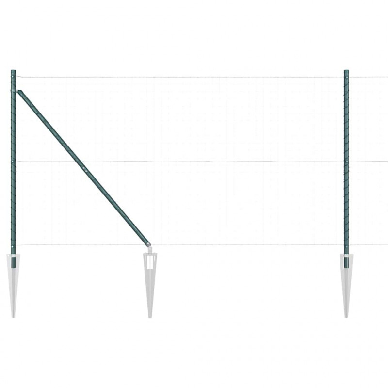 Słupek ogrodzeniowy. 13 pcs Zielony Stal