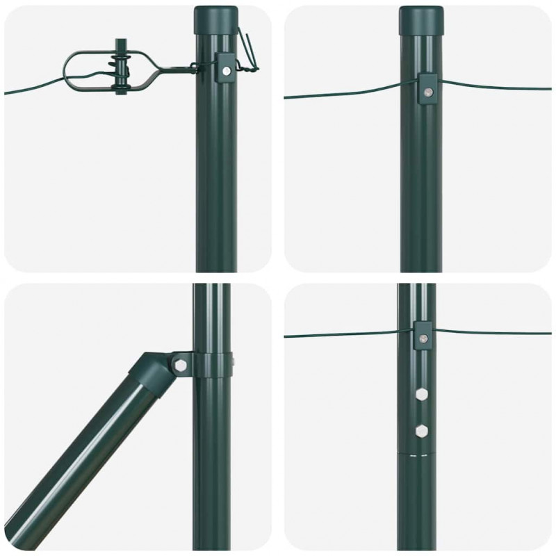 Słupek ogrodzeniowy. 13 pcs Zielony Stal