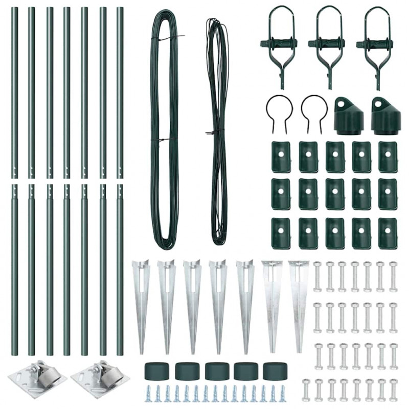 Słupek ogrodzeniowy. 7 pcs Zielony Stal