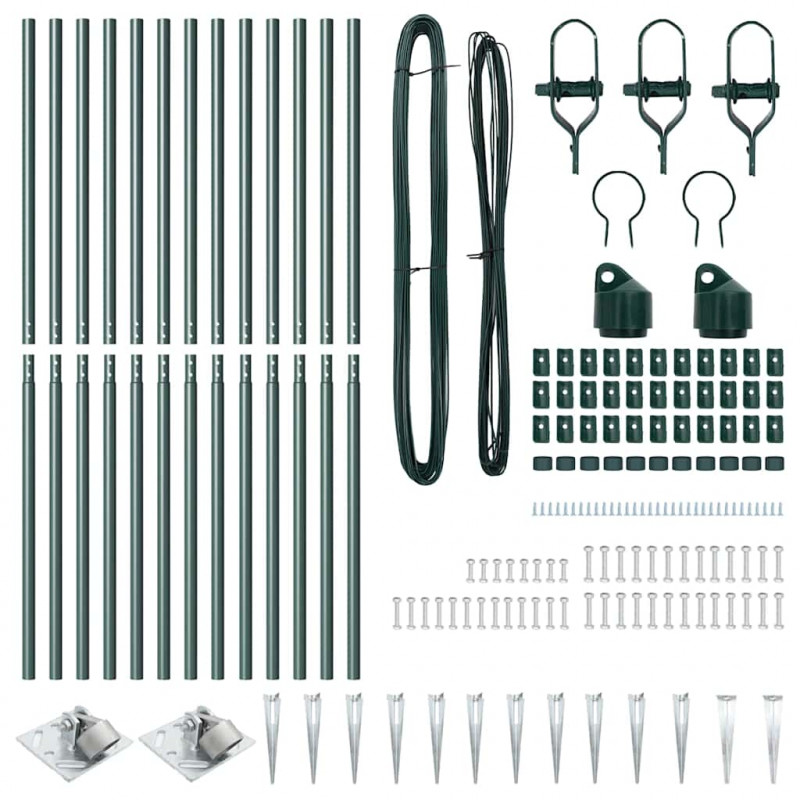 Słupek ogrodzeniowy. 13 pcs Zielony Stal