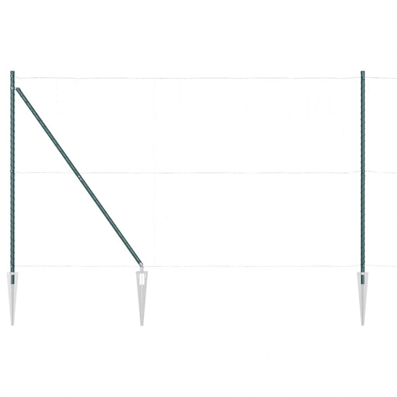 Słupek ogrodzeniowy. 7 pcs Zielony Stal