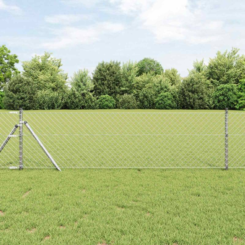 Ogrodzenie łańcuchowe Srebrny 25 x 0,8 m Stal galwanizowana