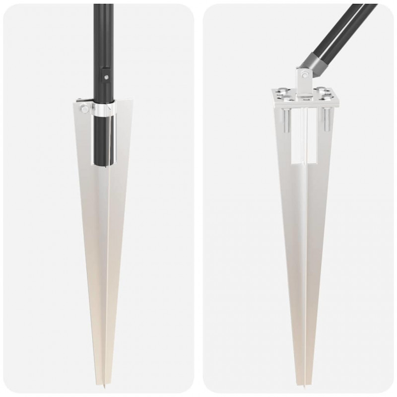 Słupek ogrodzeniowy. 7 pcs Szary Stal