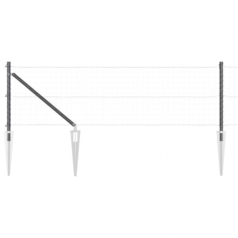 Słupek ogrodzeniowy. 13 pcs Szary Stal