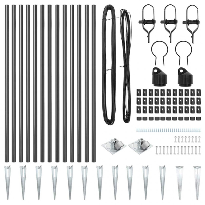 Słupek ogrodzeniowy. 13 pcs Szary Stal
