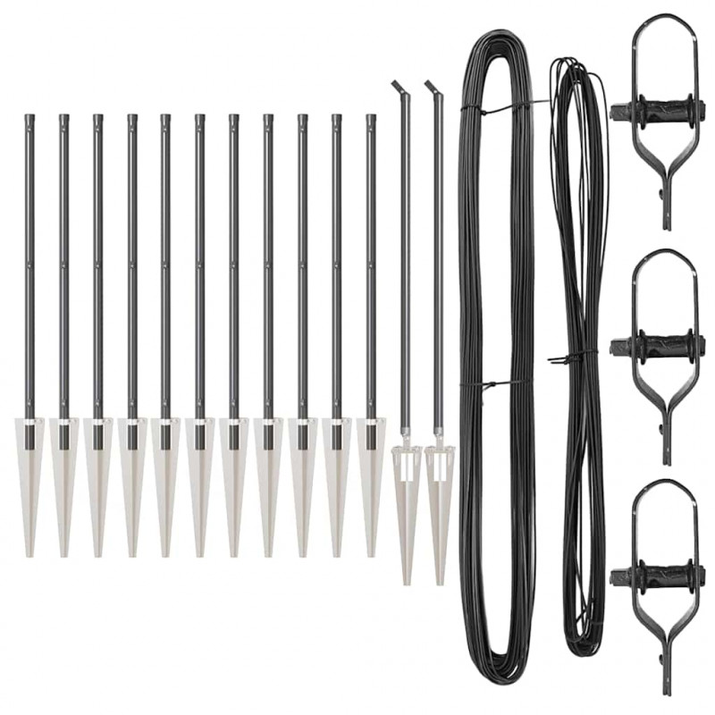 Słupek ogrodzeniowy. 13 pcs Szary Stal