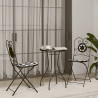 Składane krzesła bistro, 2 szt,. czarno-białe, ceramiczne