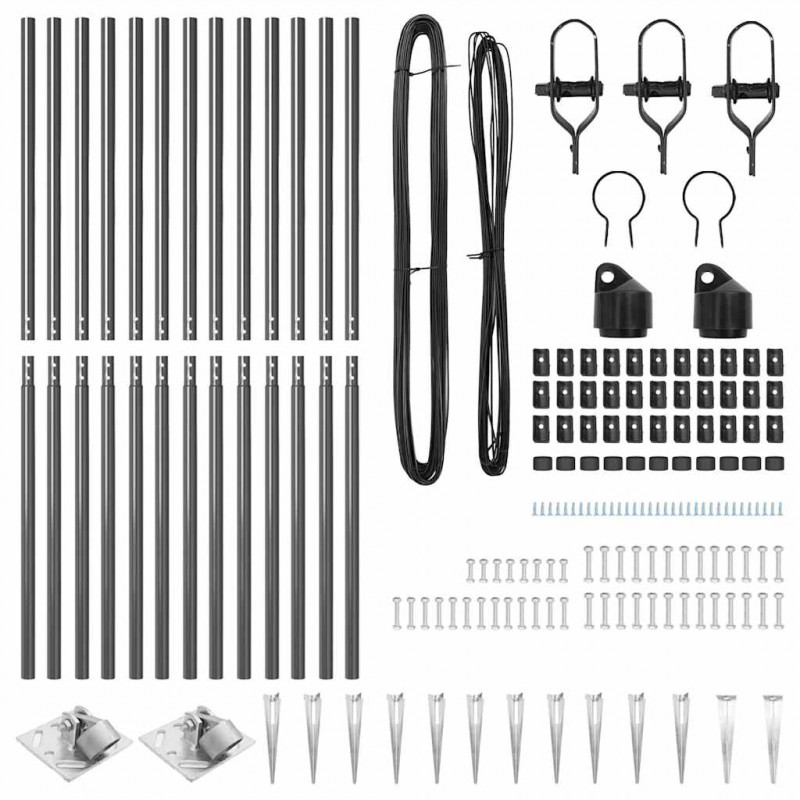 Słupek ogrodzeniowy. 13 pcs Szary Stal
