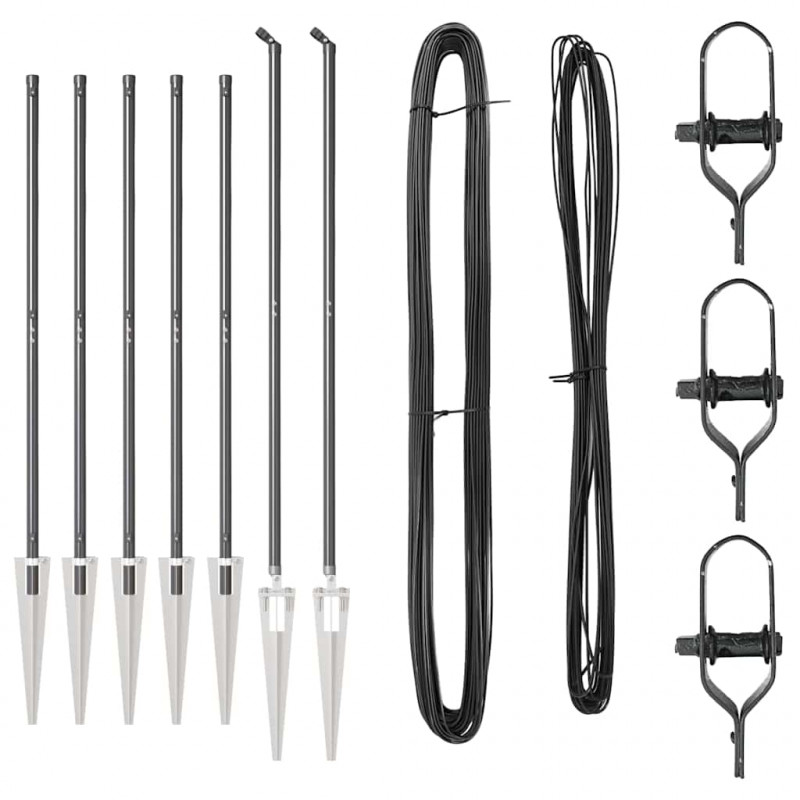 Słupek ogrodzeniowy. 7 pcs Szary Stal