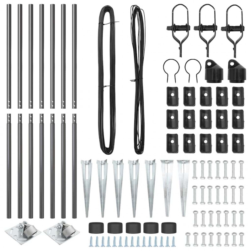 Słupek ogrodzeniowy. 7 pcs Szary Stal