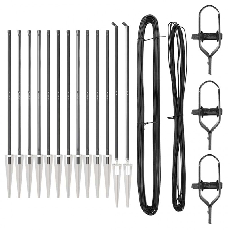 Słupek ogrodzeniowy. 13 pcs Szary Stal