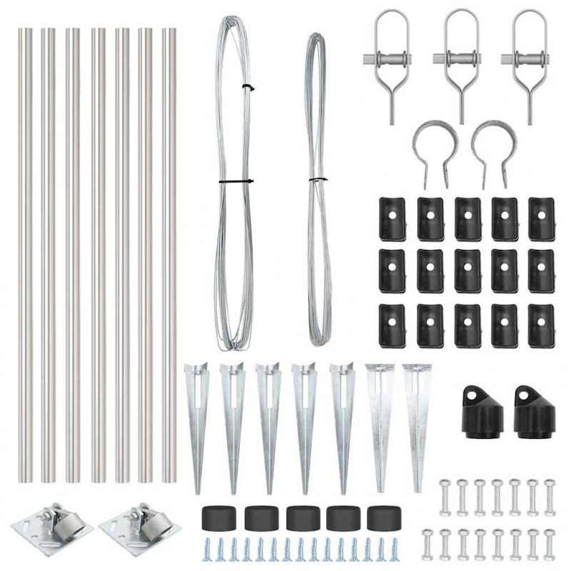 Słupek ogrodzeniowy. 7 pcs Srebrny Stal