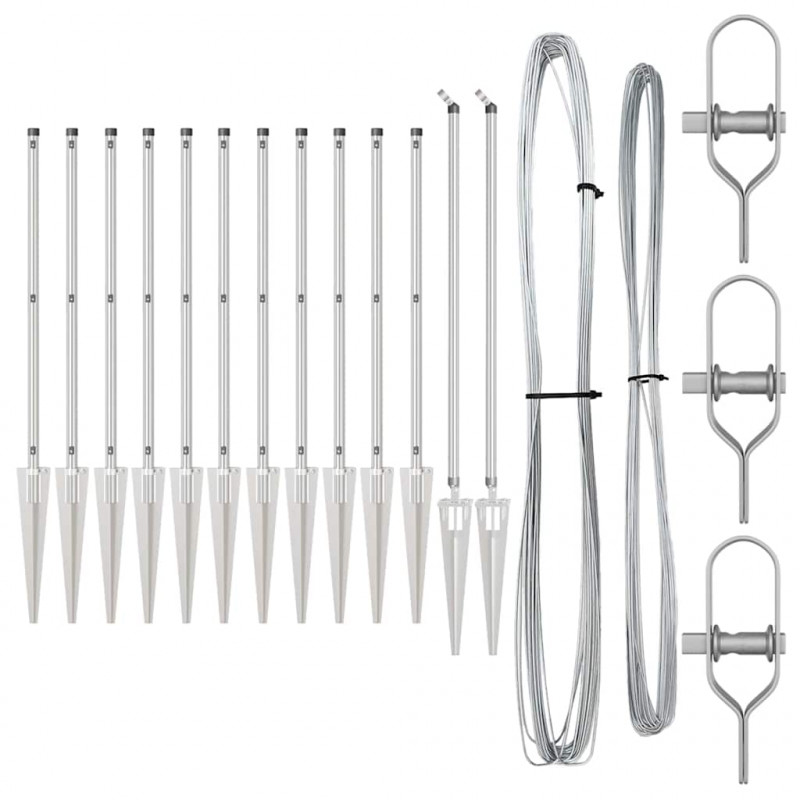 Słupek ogrodzeniowy. 13 pcs Srebrny Stal