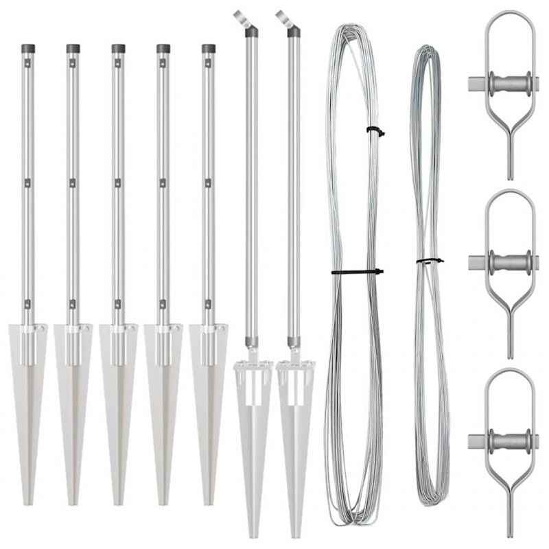 Słupek ogrodzeniowy. 7 pcs Srebrny Stal