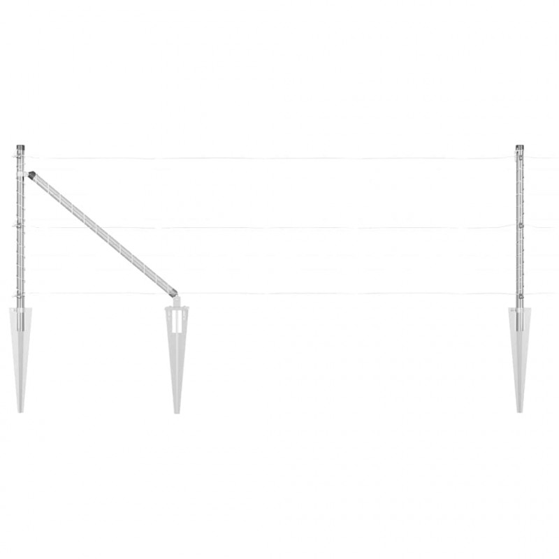 Słupek ogrodzeniowy. 13 pcs Srebrny Stal