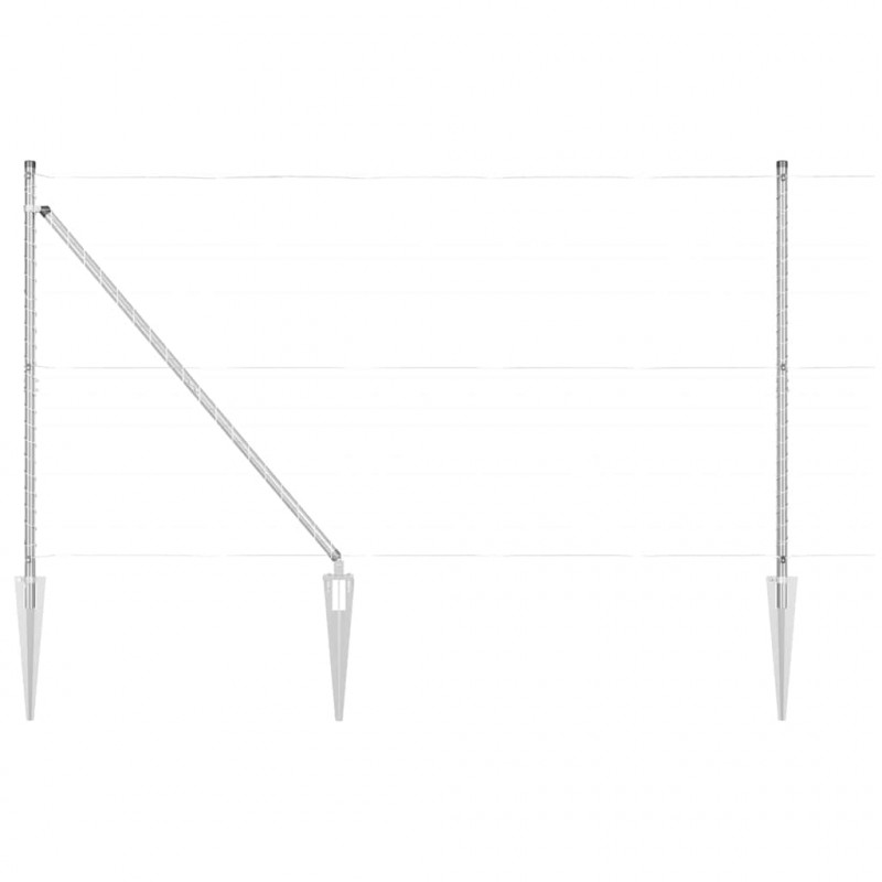 Słupek ogrodzeniowy. 13 pcs Srebrny Stal