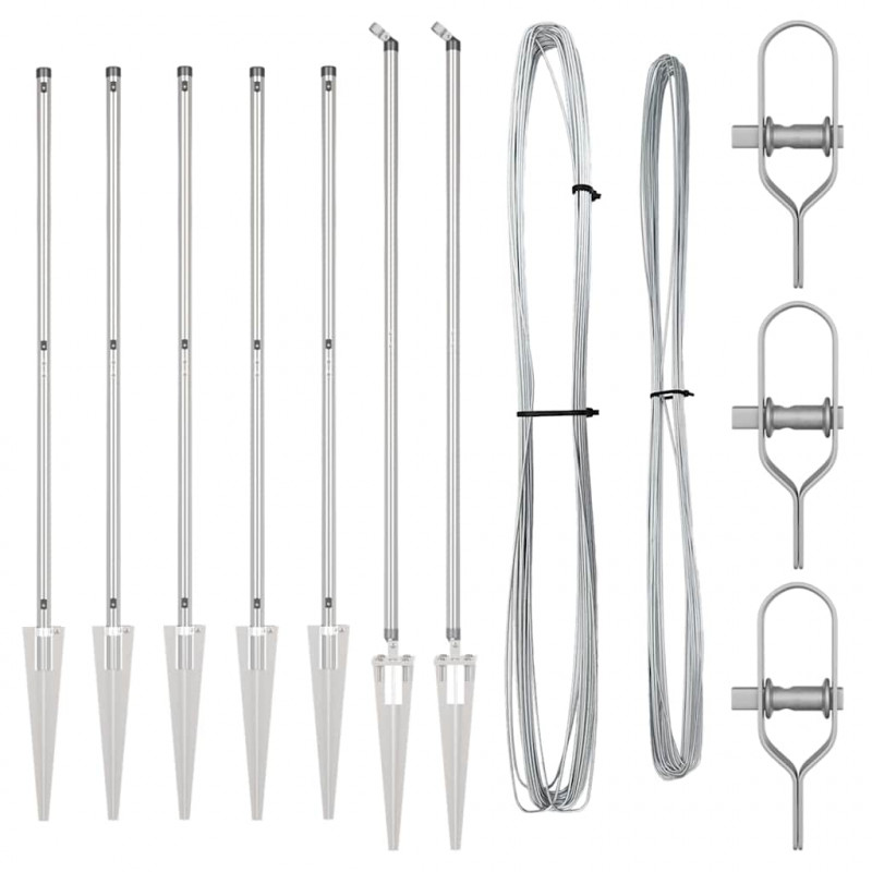 Słupek ogrodzeniowy. 7 pcs Srebrny Stal