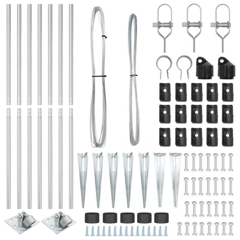 Słupek ogrodzeniowy. 7 pcs Srebrny Stal
