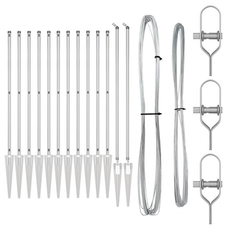 Słupek ogrodzeniowy. 13 pcs Srebrny Stal