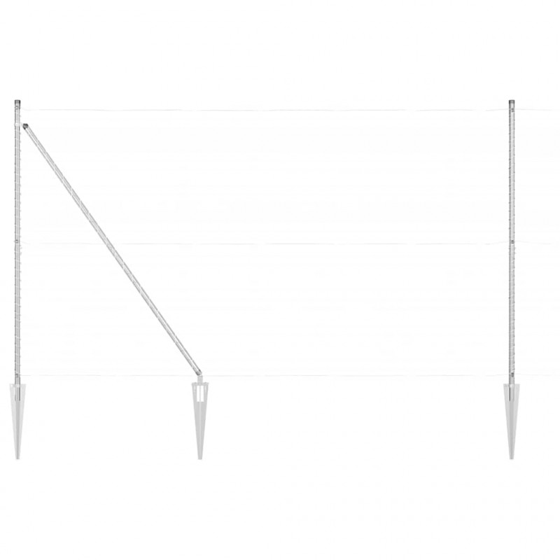Słupek ogrodzeniowy. 7 pcs Srebrny Stal