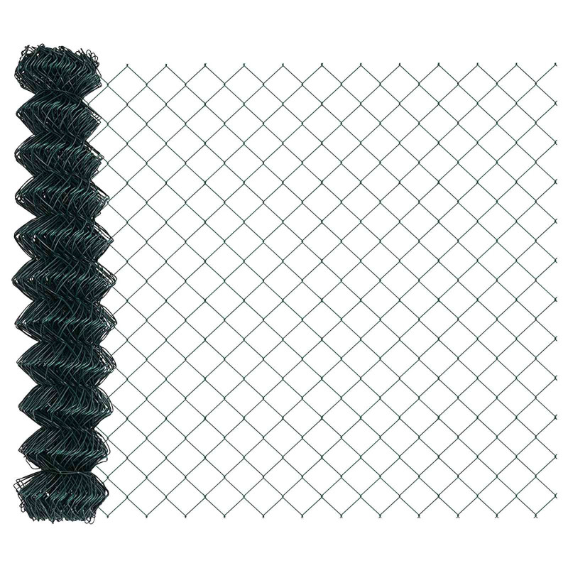 Ogrodzenie łańcuchowe Zielony 10 x 1 m Stal