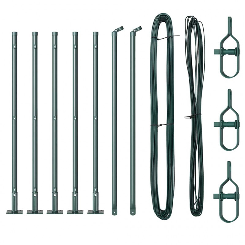 Słupek ogrodzeniowy. 7 pcs Zielony Stal