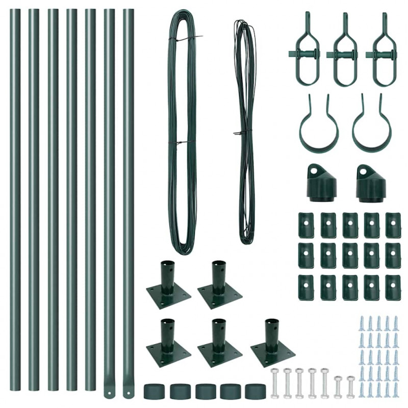 Słupek ogrodzeniowy. 7 pcs Zielony Stal