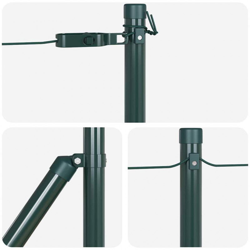 Słupek ogrodzeniowy. 7 pcs Zielony Stal