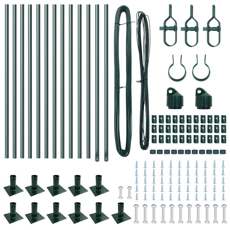 Słupek ogrodzeniowy. 13 pcs Zielony Stal