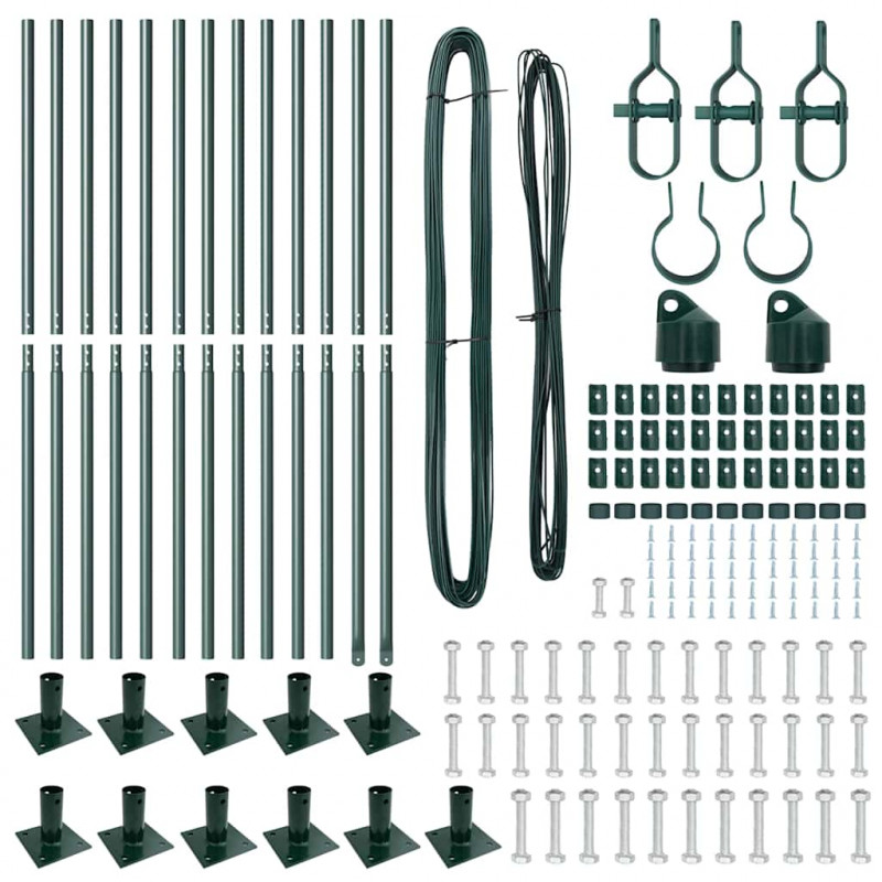 Słupek ogrodzeniowy. 13 pcs Zielony Stal
