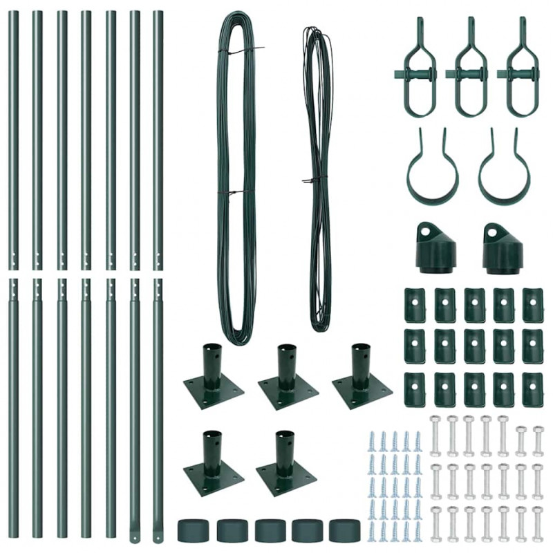 Słupek ogrodzeniowy. 7 pcs Zielony Stal