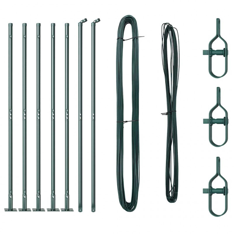 Słupek ogrodzeniowy. 7 pcs Zielony Stal