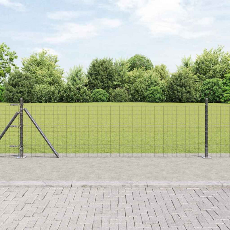 Słupek ogrodzeniowy. 7 pcs Szary Stal