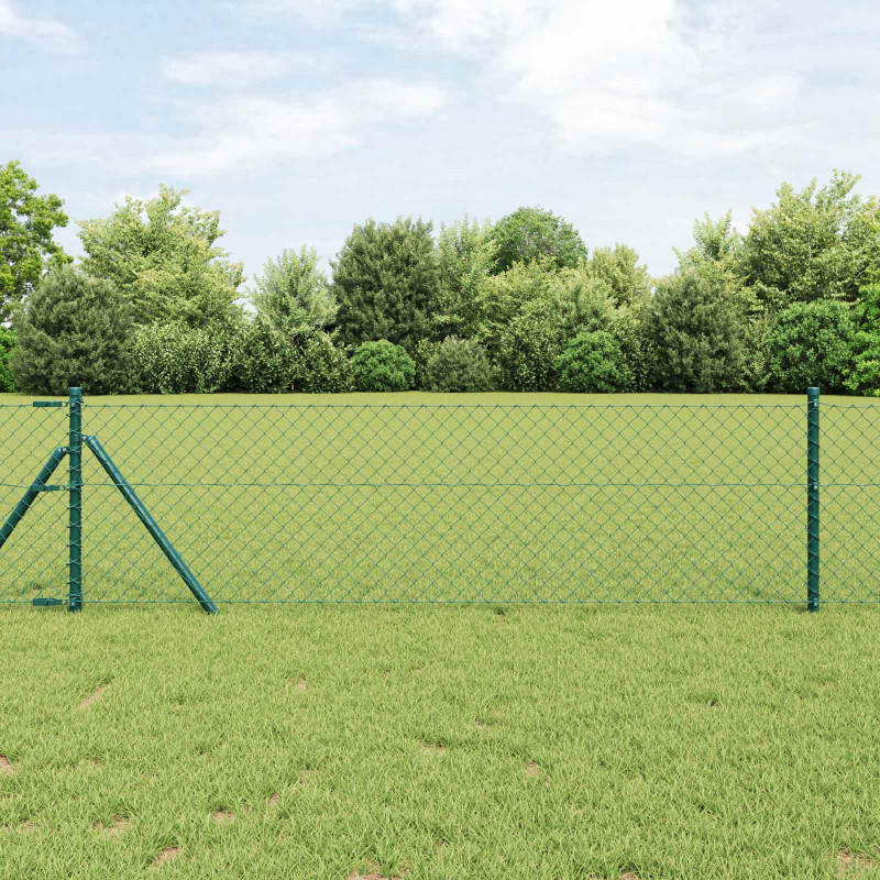 Ogrodzenie łańcuchowe Zielony 25 x 0,6 m Stal