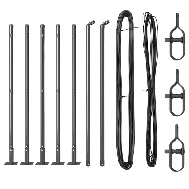 Słupek ogrodzeniowy. 7 pcs Szary Stal