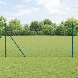 Ogrodzenie łańcuchowe Zielony 25 x 1,6 m Stal