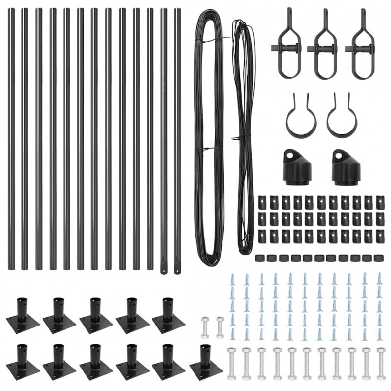 Słupek ogrodzeniowy. 13 pcs Szary Stal