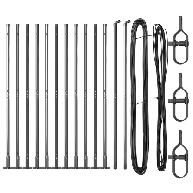 Słupek ogrodzeniowy. 13 pcs Szary Stal