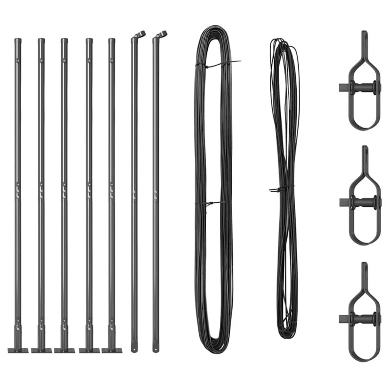 Słupek ogrodzeniowy. 7 pcs Szary Stal