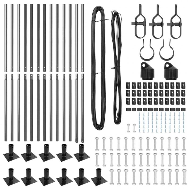 Słupek ogrodzeniowy. 13 pcs Szary Stal