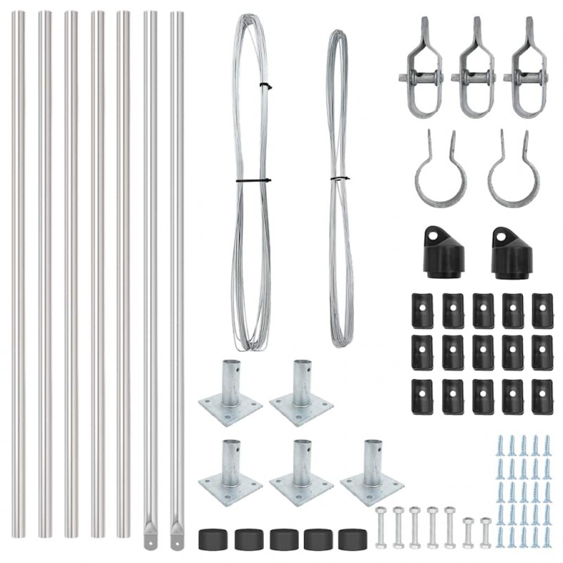 Słupek ogrodzeniowy. 7 pcs Srebrny Stal